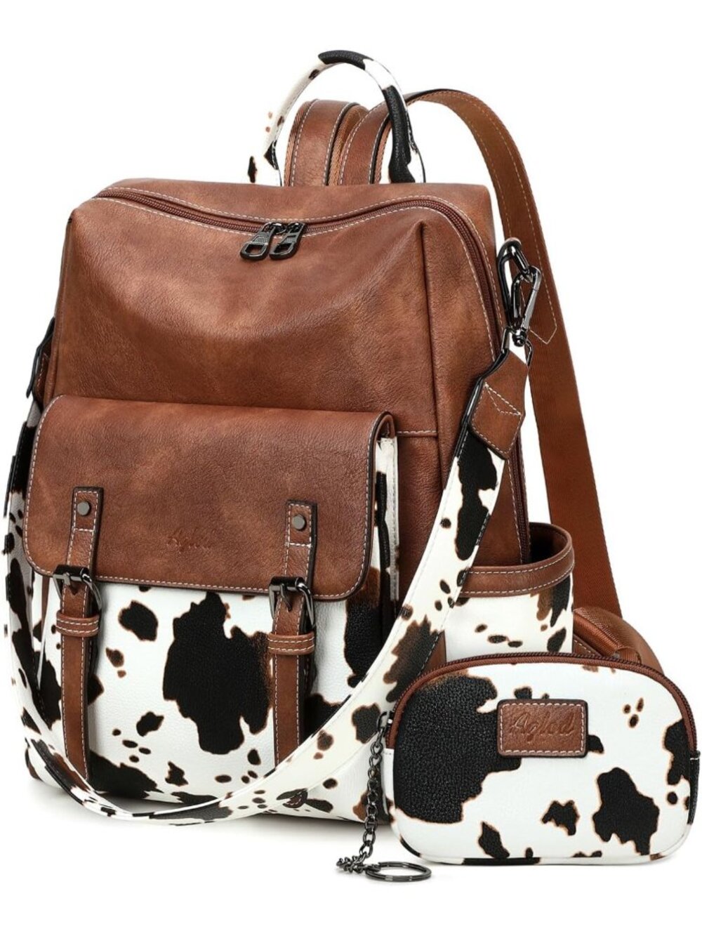 Stylish PU Leather Backpack Purse for Women - Fashionable Shoulder Bag for Work